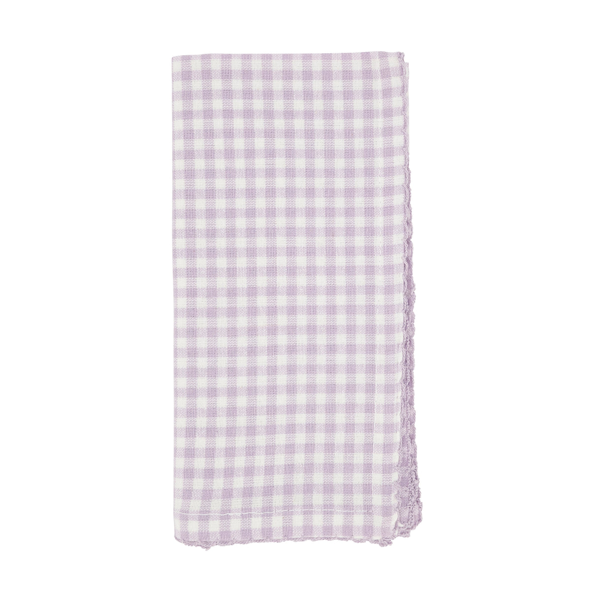 Purple Gingham Napkins 100% cotton, 18 Inch Square (4 pcs.)
