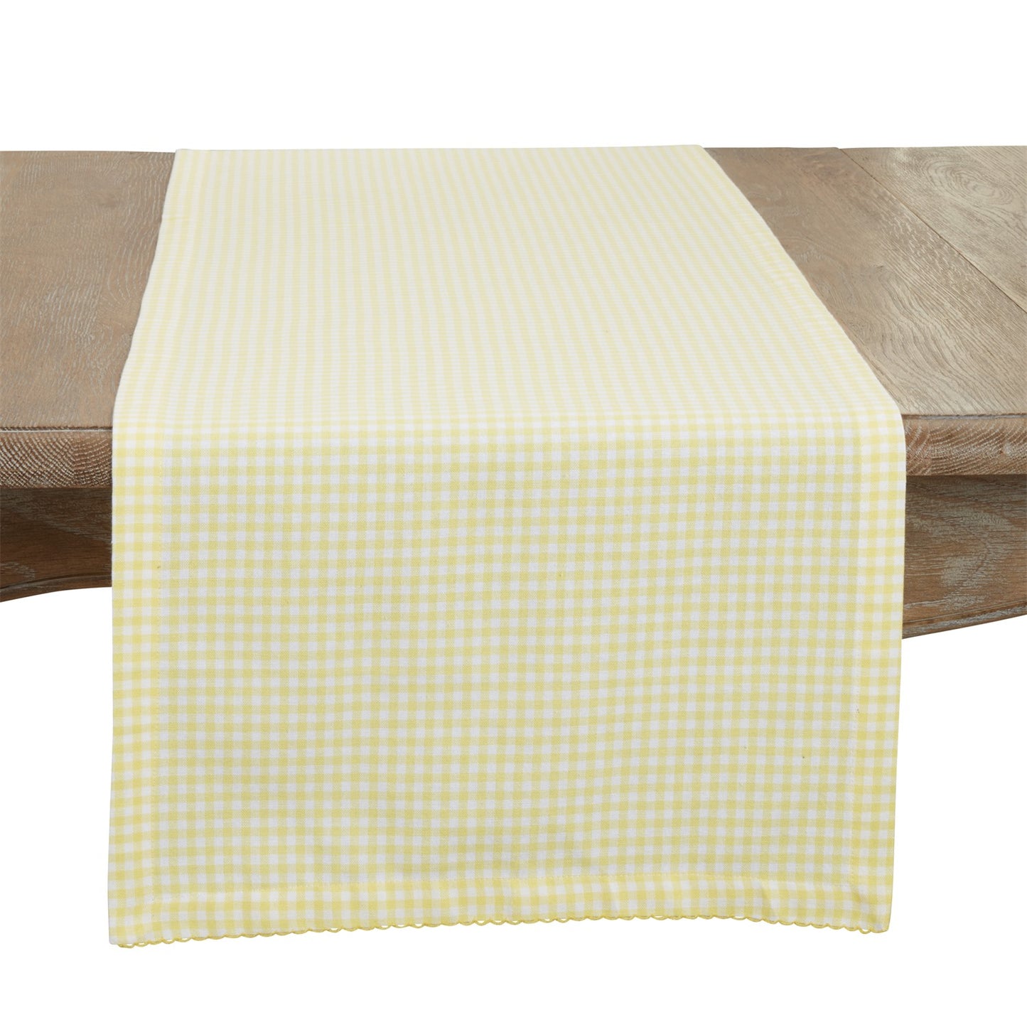 Everyday / All Season Yellow Gingham Table Runner, 100% cotton