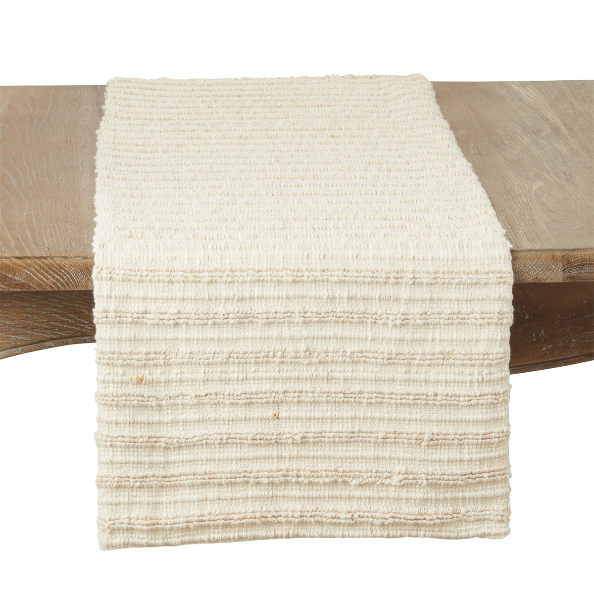 Everyday / All Season Mustard Yellow Striped Woven Table Runner, 100% cotton