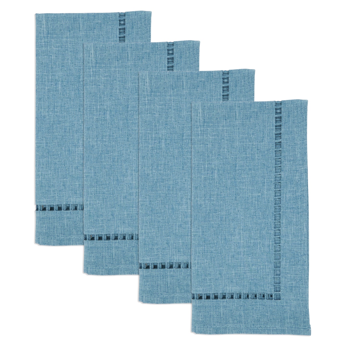 Denim Laser-Cut Hemstitch Napkins 100% polyester, 20 Inch Square (4 pcs.)