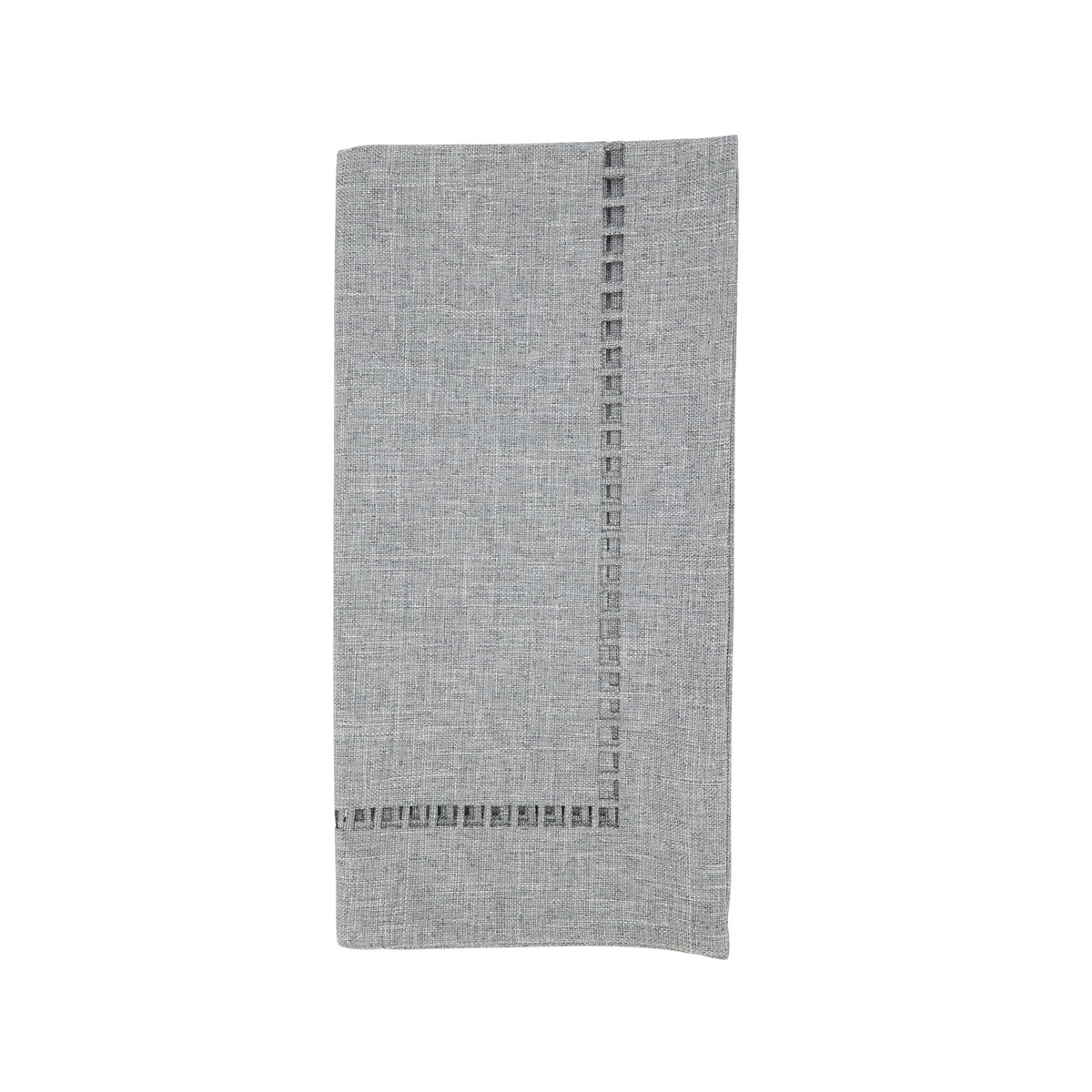 Grey Laser-Cut Hemstitch Napkins 100% polyester, 20 Inch Square (4 pcs.)