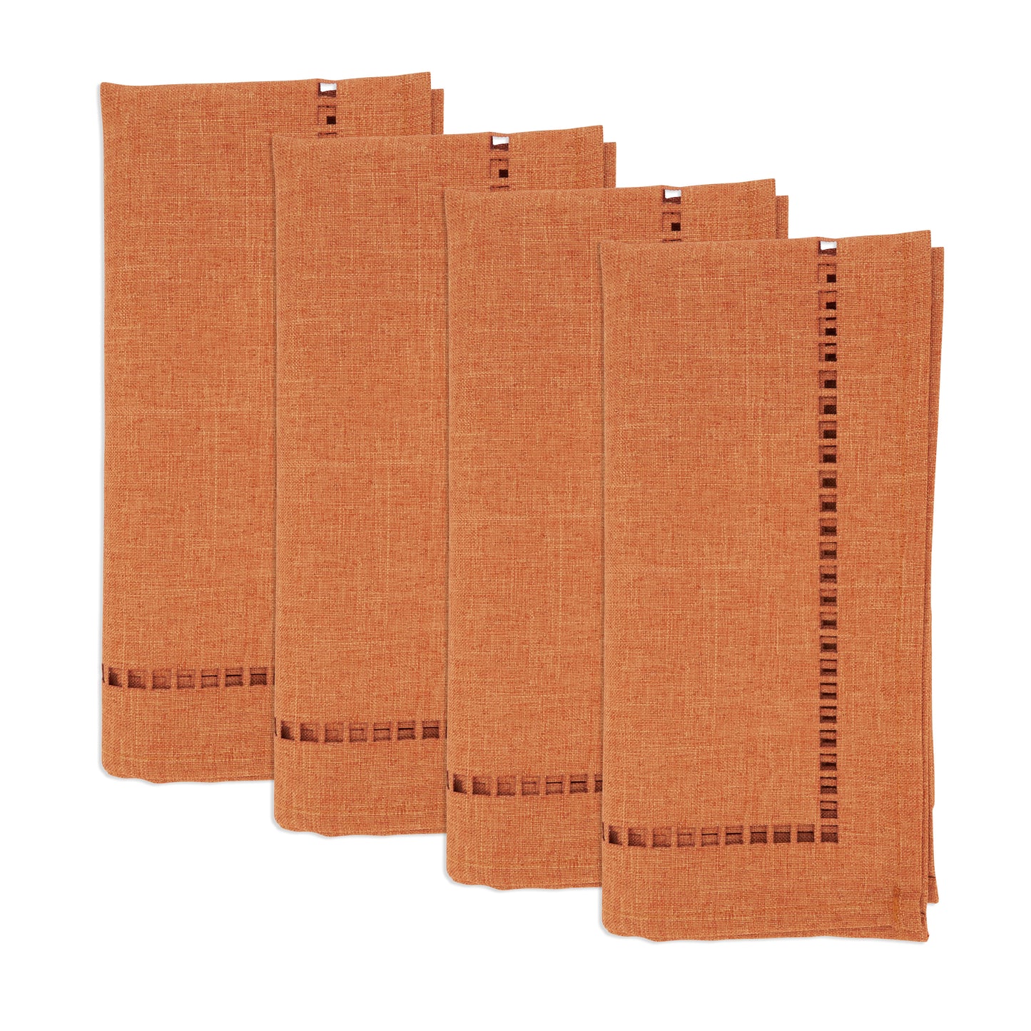 Rust Laser-Cut Hemstitch Napkins 100% polyester, 20 Inch Square (4 pcs.)