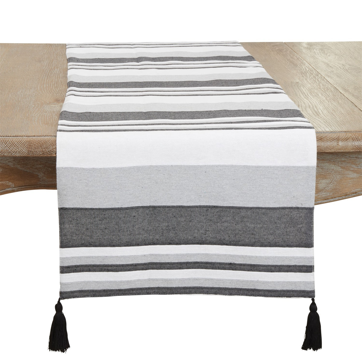 Everyday / All Season Grey Pleated Table Runner, 70% cotton - 30% polyester