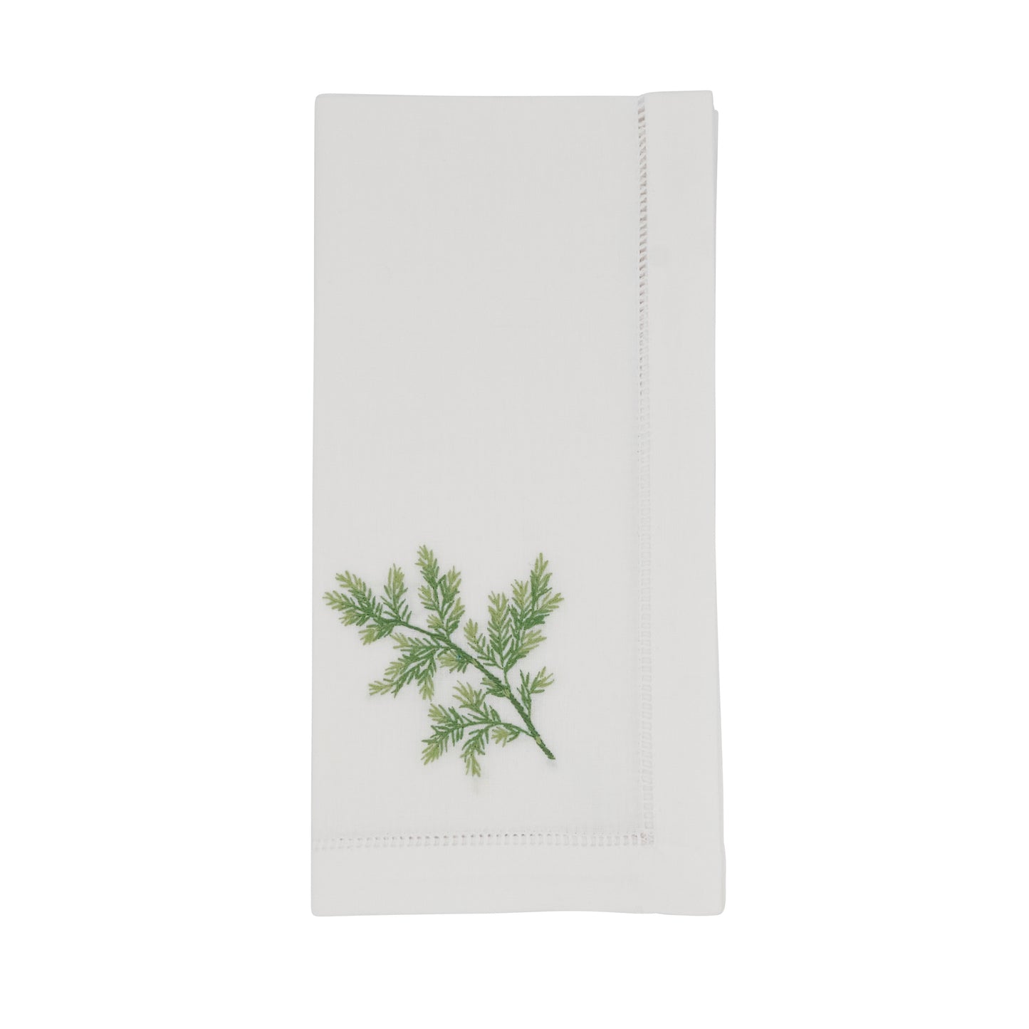 White Embroidered Dill Hemstitch Napkins 100% cotton, 20 Inch Square (6 pcs.)