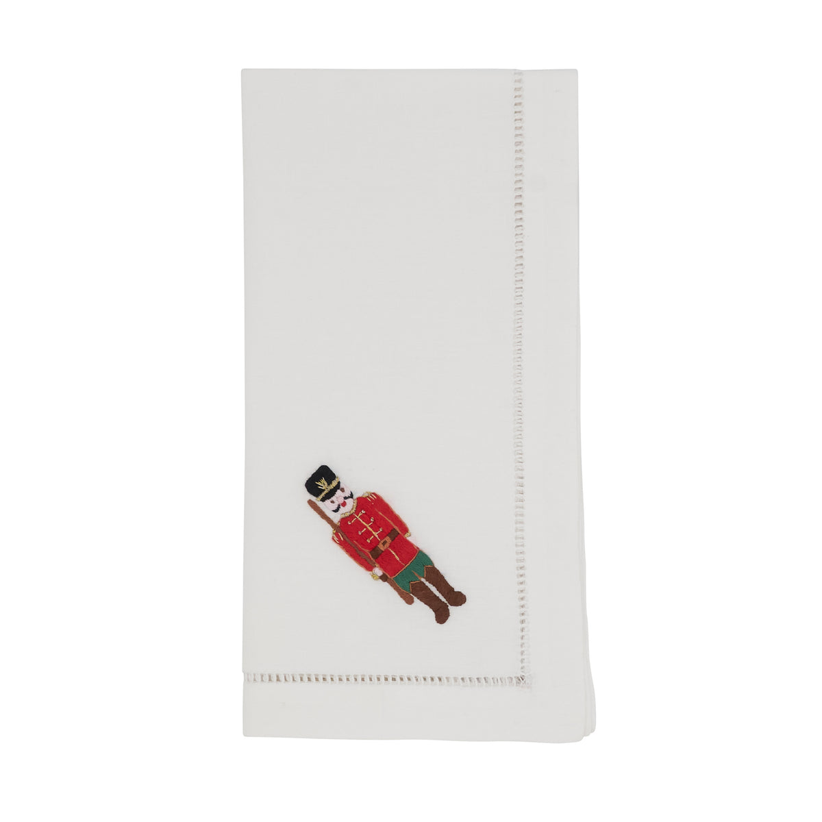 White Embroidered Soldier Hemstitch Napkins 100% cotton, 20 Inch Square (6 pcs.)