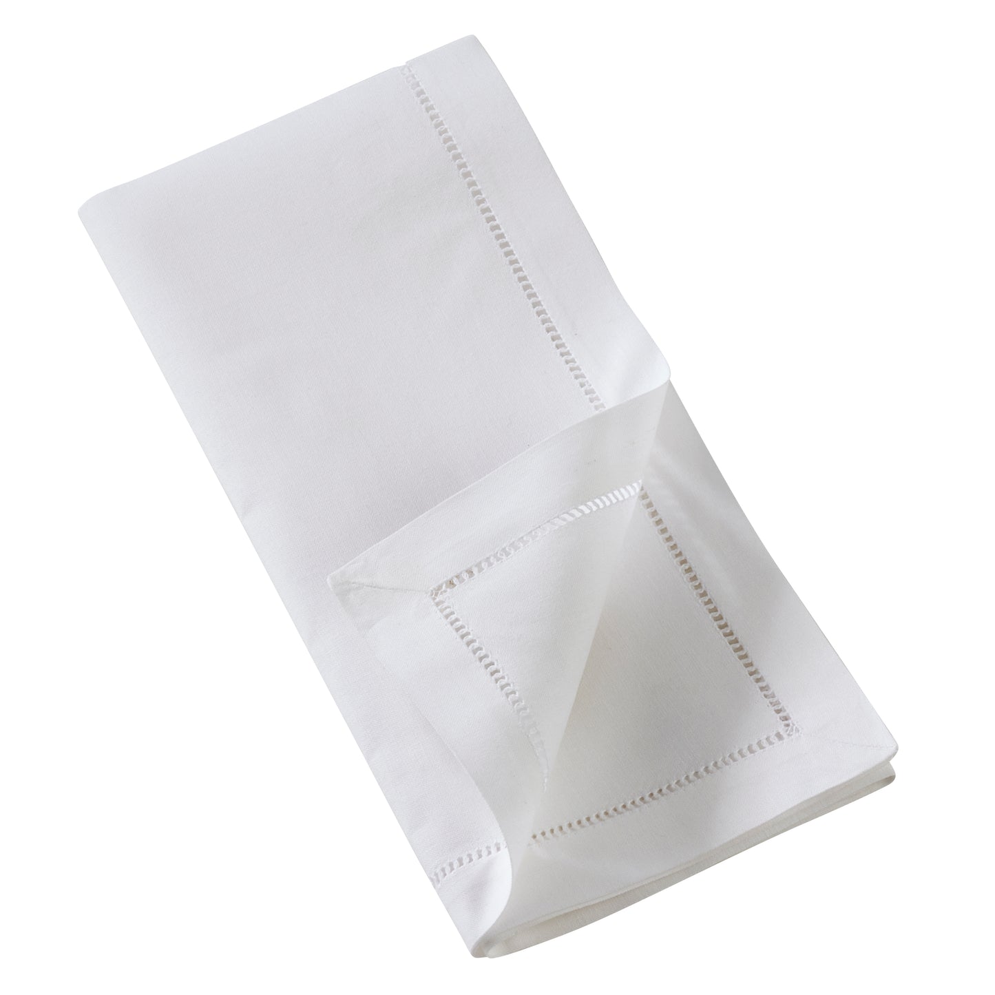 White Embroidered Lemon Hemstitch Napkins 100% cotton, 20 Inch Square (6 pcs.)