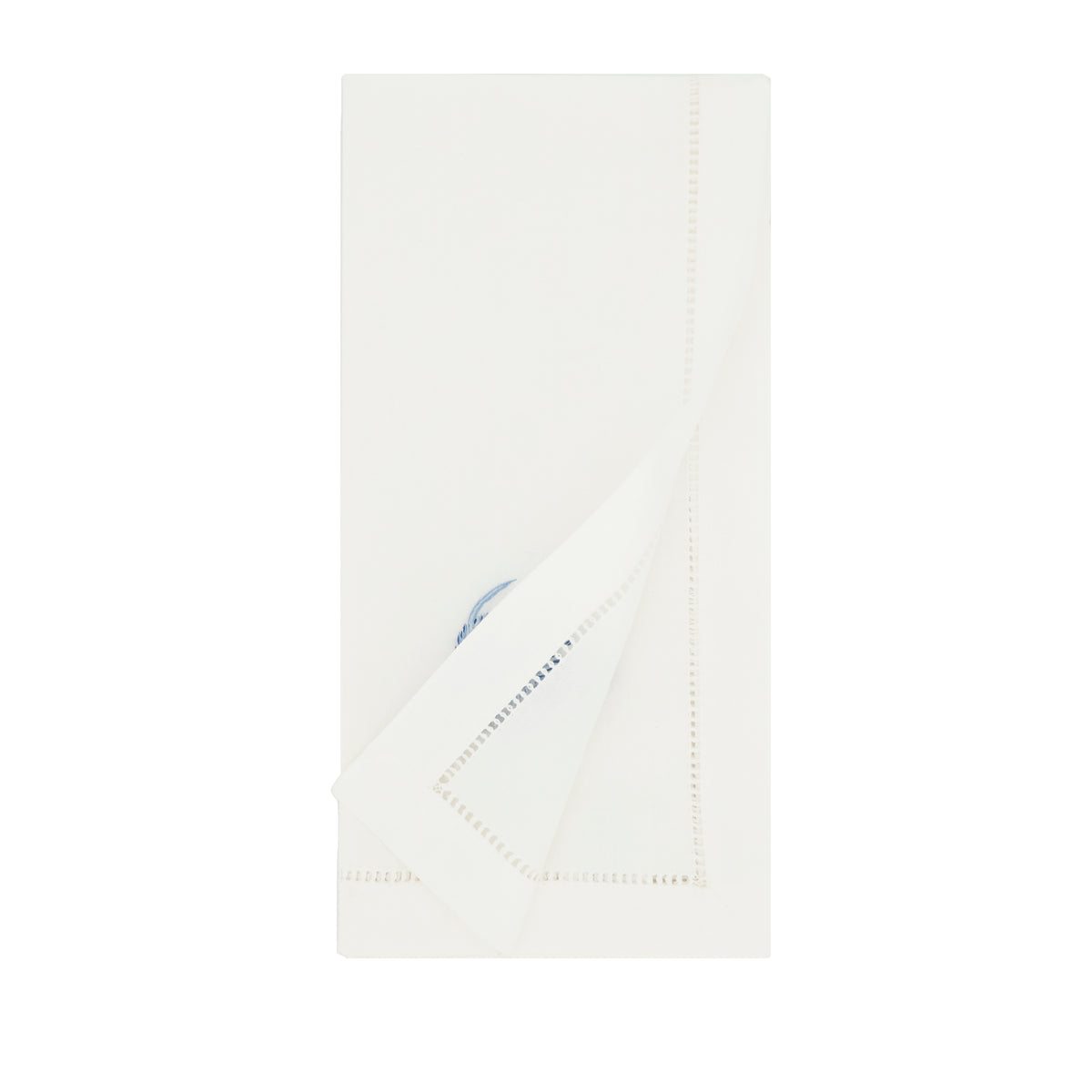 White Embroidered Fish Napkins 100% cotton, 20 Inch Square (6 pcs.)