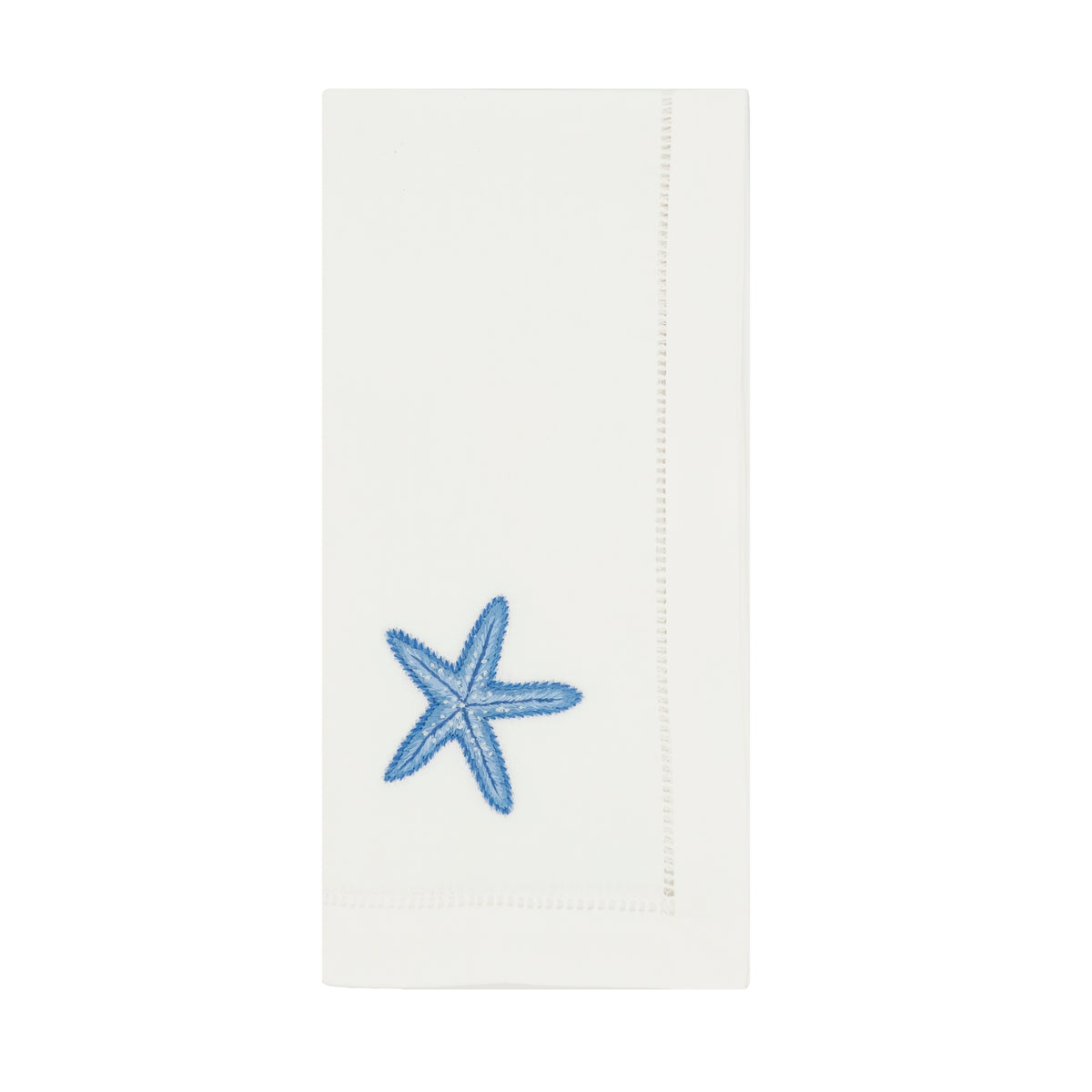 White Embroidered Starfish Napkins 100% cotton, 20 Inch Square (6 pcs.)
