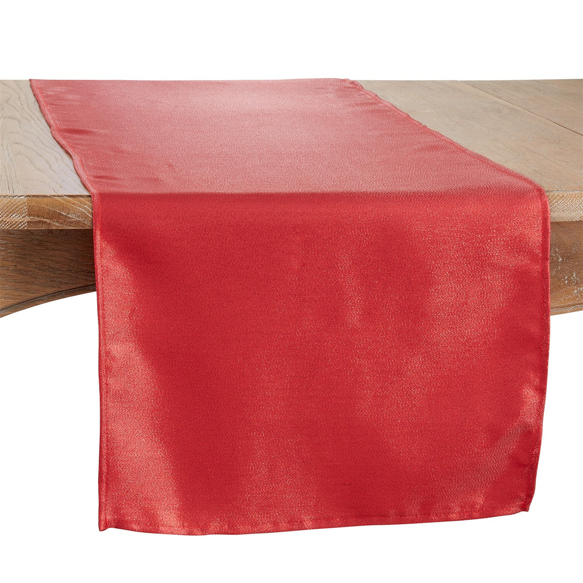 Everyday / All Season Red Shimmering Table Runner, 100% Polyester