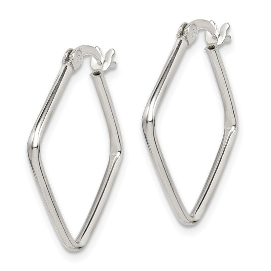 925 Sterling Silver Polished Square Hoop Earrings, 23mm x 22.5mm