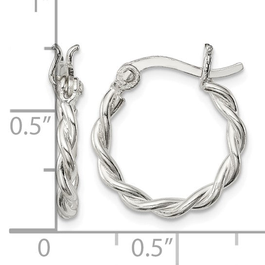 Stella Silver 925 Sterling Silver Twisted Hoop Earrings, 20mm x 12mm