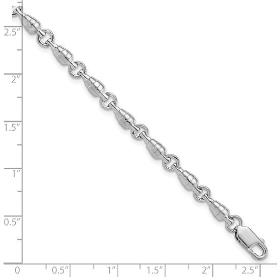 Million Charms 925 Sterling Silver Solid Swivel Link Bracelet, 7.5" Length