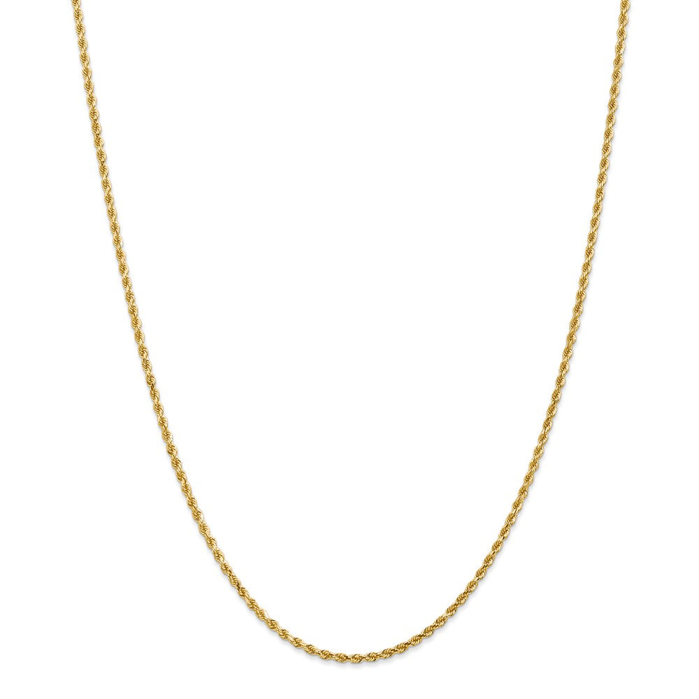 Million Charms 14k Yellow Gold, Necklace Chain, 2mm Diamond-Cut Rope with Lobster Clasp Chain, Chain Length: 26 inches