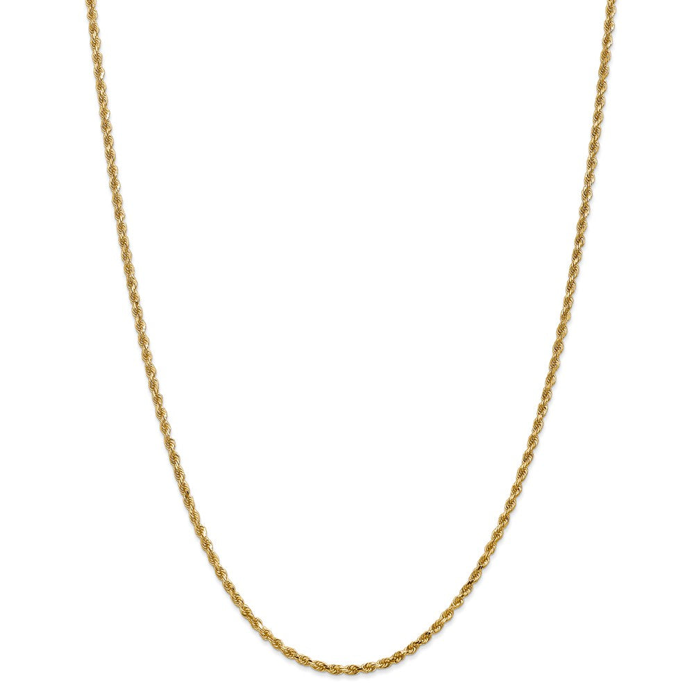 Million Charms 14k Yellow Gold, Necklace Chain, 2.25mm Diamond-Cut Rope with Lobster Clasp Chain, Chain Length: 36 inches