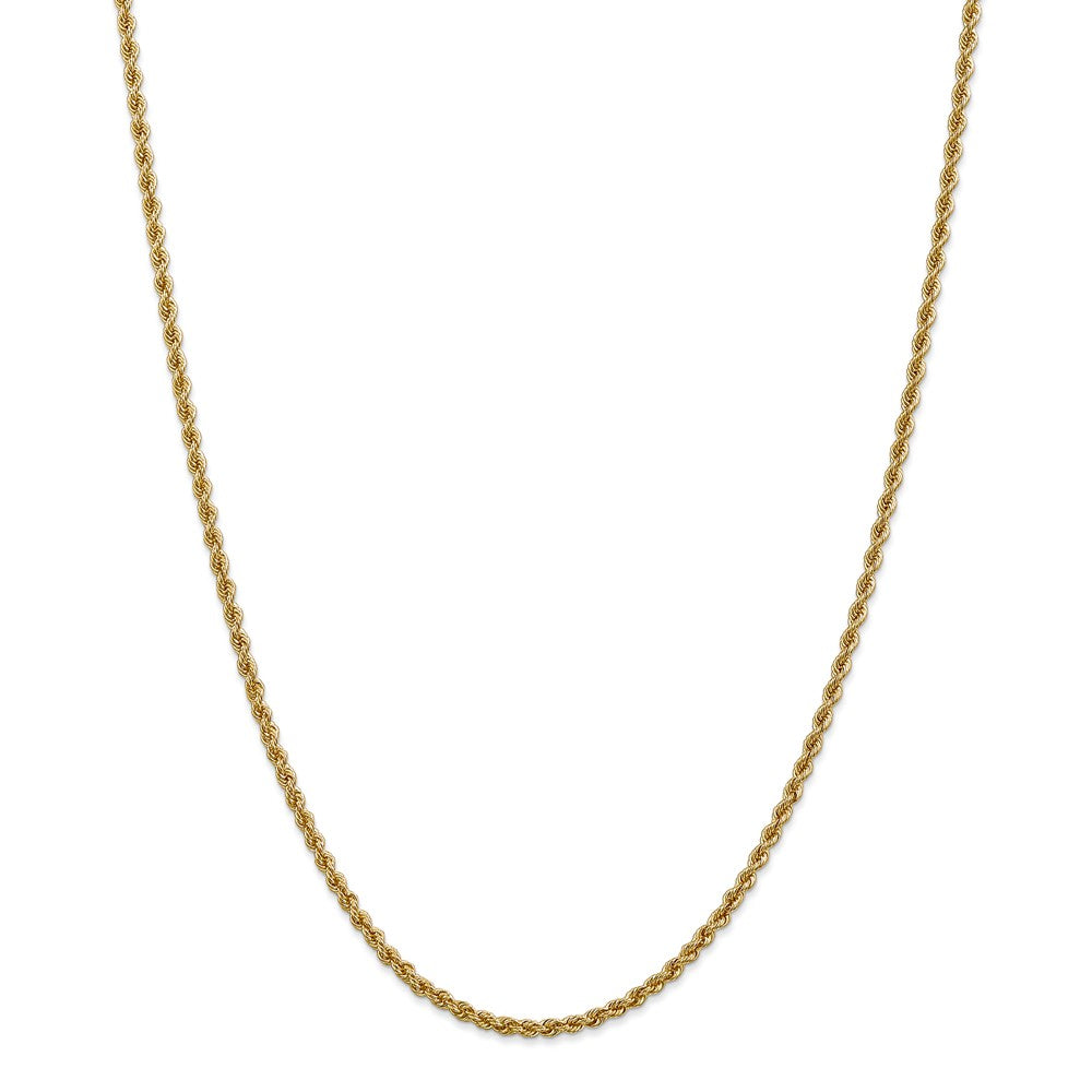 Million Charms 14k Yellow Gold, Necklace Chain, 2.5mm Regular Rope Chain, Chain Length: 28 inches