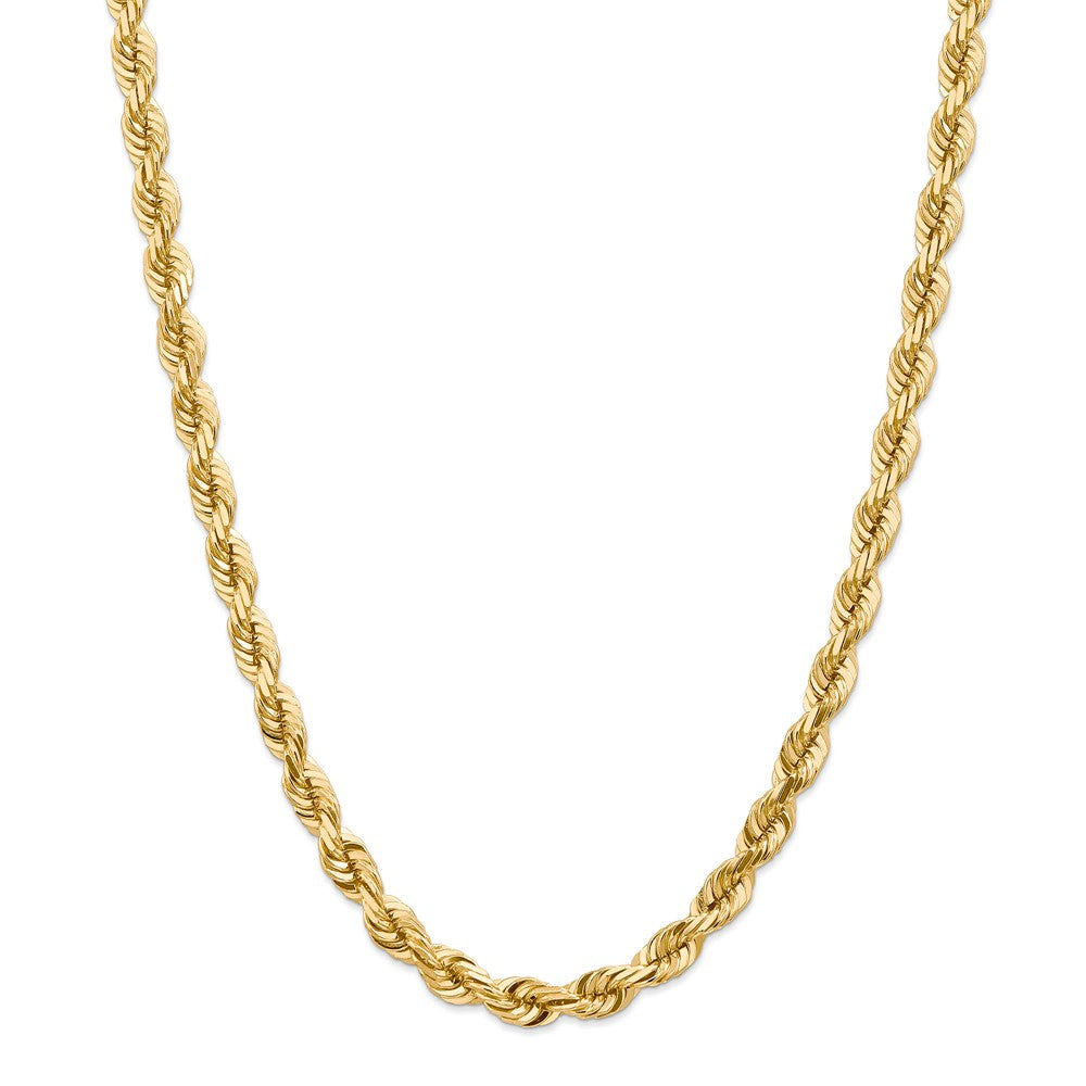 Million Charms 14k Yellow Gold, Necklace Chain, 7mm Diamond-Cut Rope Chain, Chain Length: 20 inches