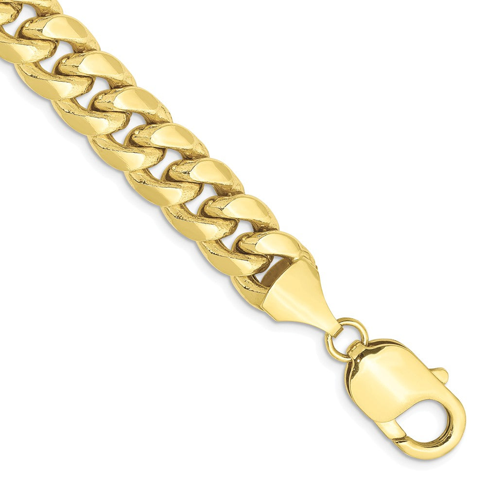 Million Charms 10k Yellow Gold 9.3mm Semi-Solid Miami Cuban Chain, Chain Length: 9 inches