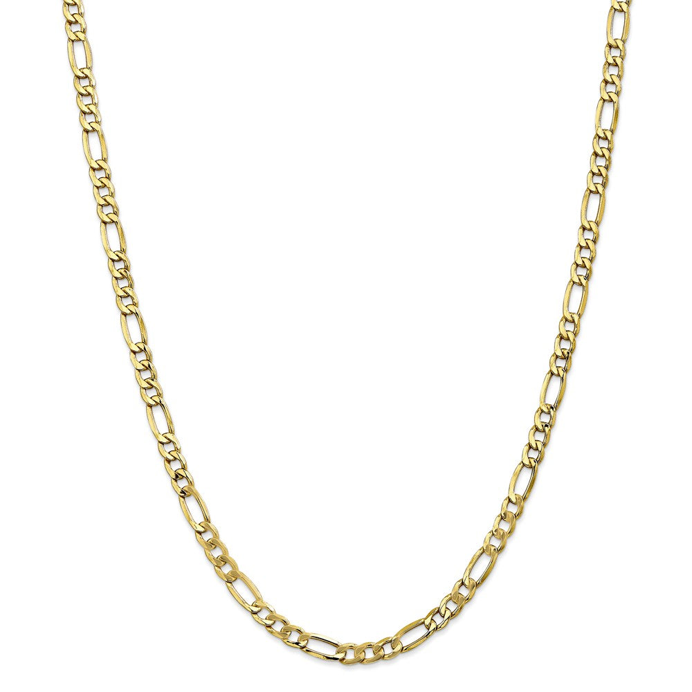 Million Charms 10k Yellow Gold, Necklace Chain, 5.35mm Semi-Solid Figaro Chain, Chain Length: 24 inches