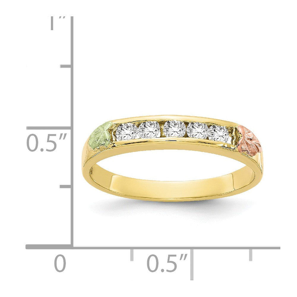 Black Hills Gold 10k Yellow Gold Tri-color Diamond Ring, Size: 7