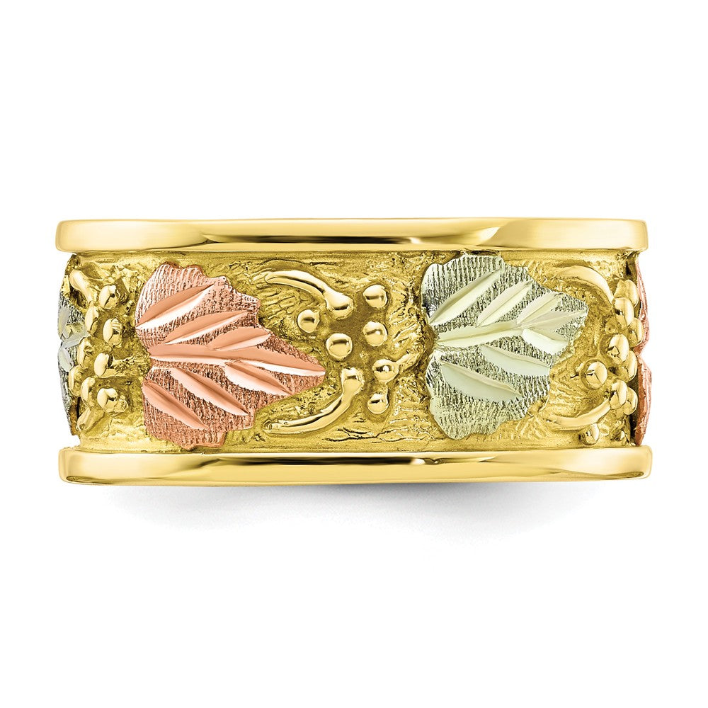 Black Hills Gold 10k Yellow Gold Tri-color Men's Ring, Size: 10