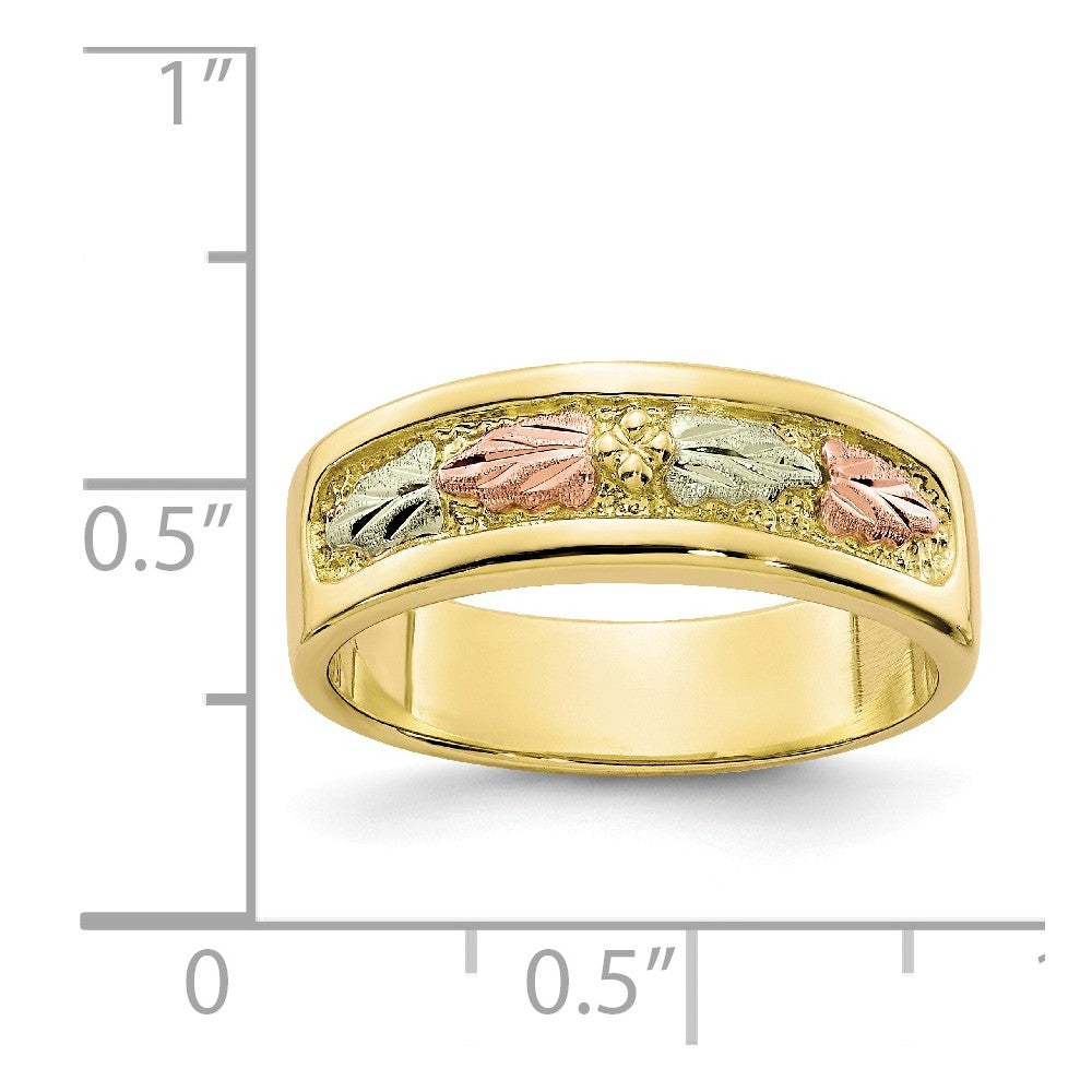 Black Hills Gold 10k Yellow Gold Tri-color Ring, Size: 7