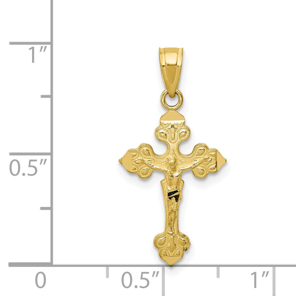 Million Charms 10K Yellow Gold Themed Relgious Crucifix Pendant