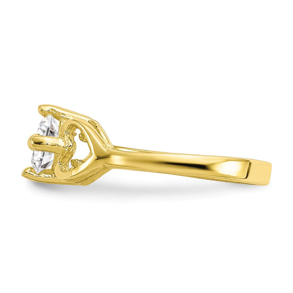 10k Yellow Gold CZ Polished Baby Ring, Size: 1
