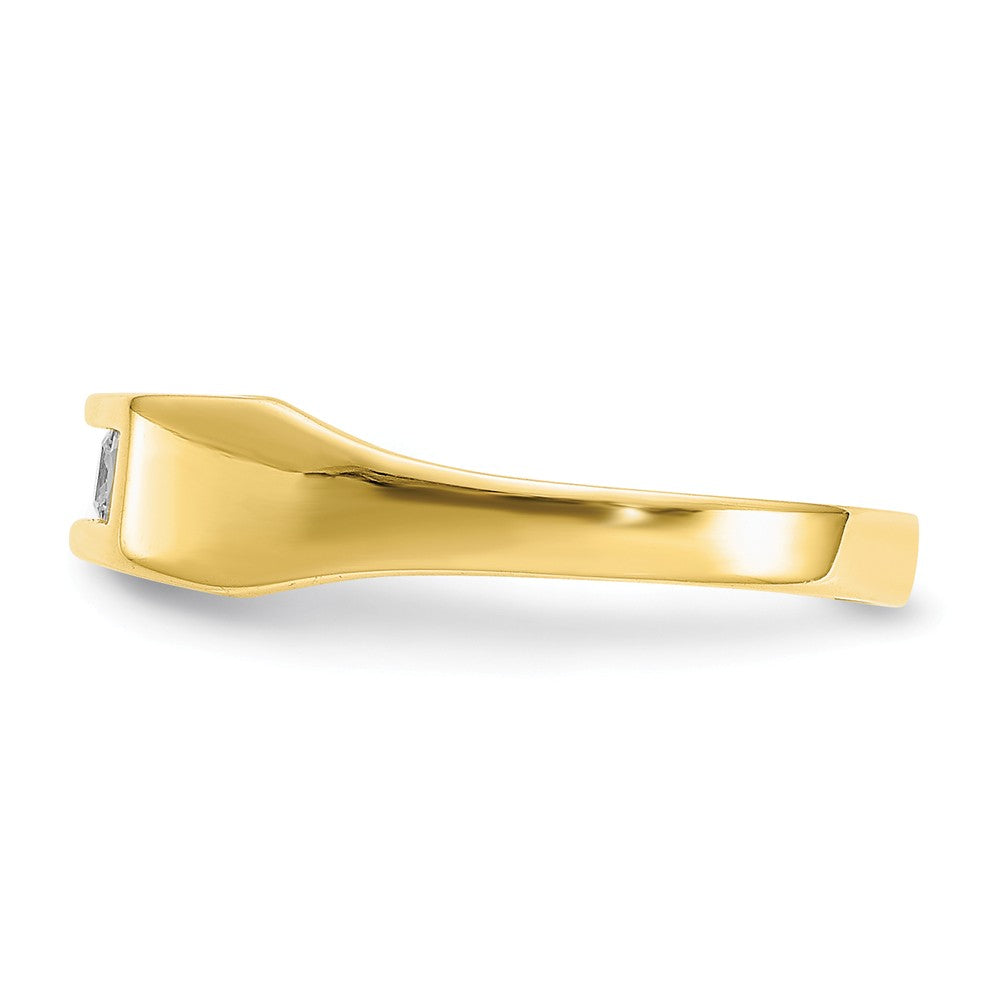 10k Yellow Gold CZ Polished Child's Ring, Size: 3