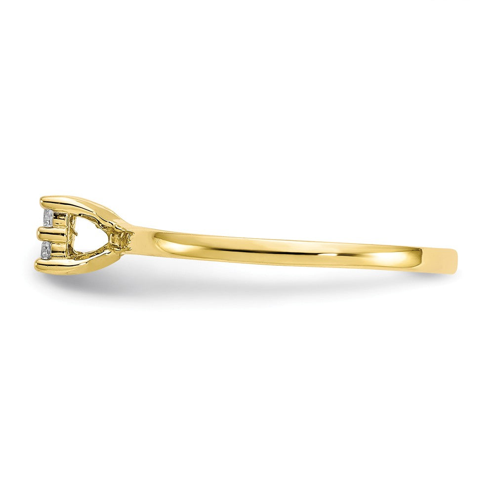 10k Yellow Gold CZ Promise Ring, Size: 7