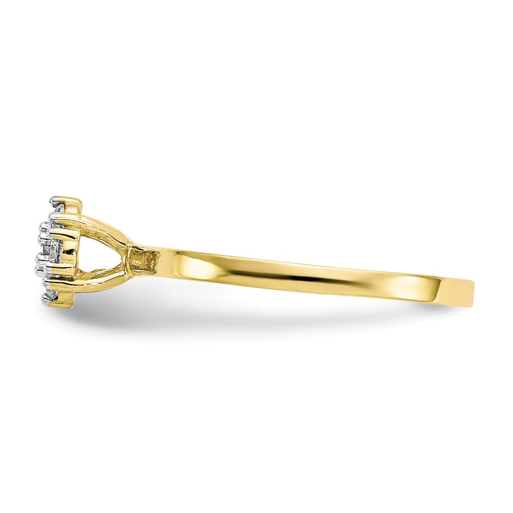 10k Yellow Gold CZ Cluster Promise Ring, Size: 6