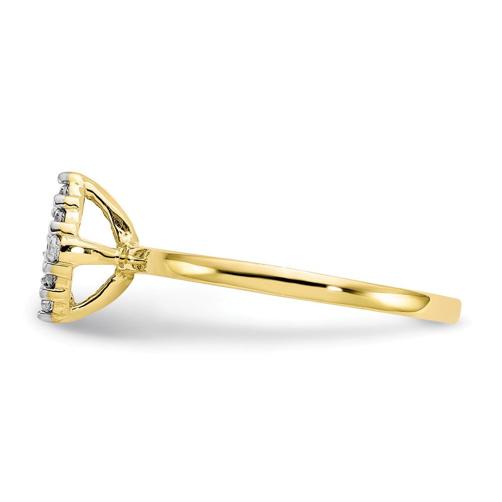 10k Yellow Gold CZ Promise Ring, Size: 6