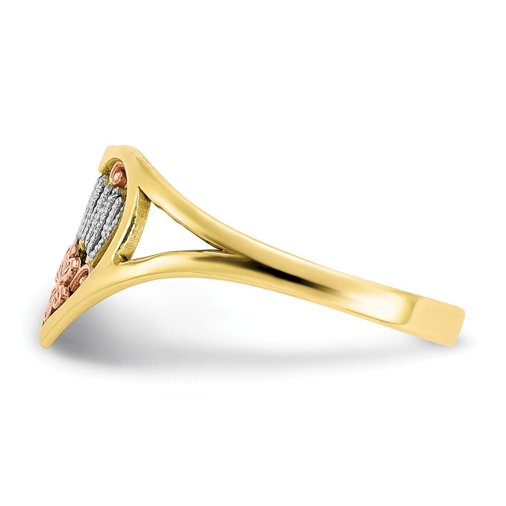 10k Two-Tone Gold & Rhodium Mommy Heart Ring, Size: 7