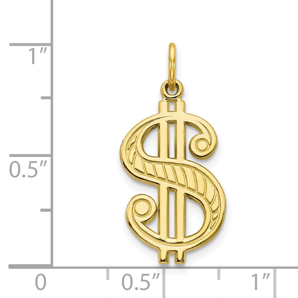 Million Charms 10K Yellow Gold Themed Solid Polished Dollar Sign Charm