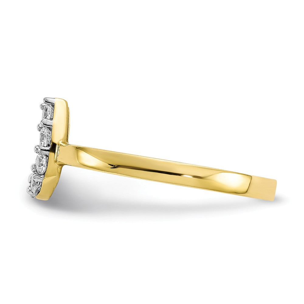 10k Yellow Gold CZ Horse Shoe Ring, Size: 6