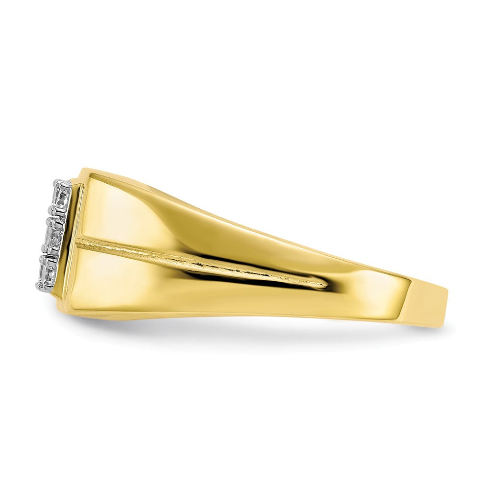 10k Yellow Gold Men's CZ Ring, Size: 11