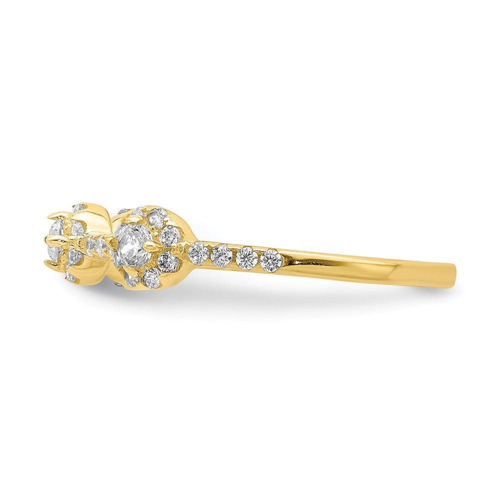 10k Yellow Gold CZ Stackable Ring, Size: 7