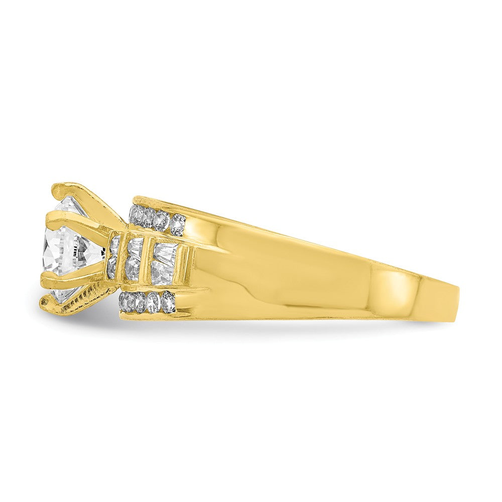 10k Yellow Gold CZ Micropave Ring, Size: 7.5