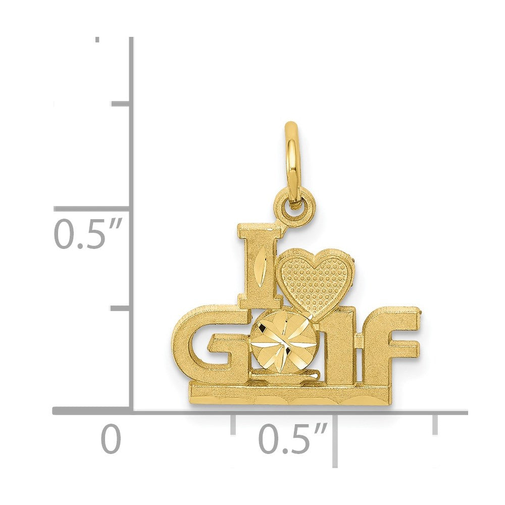 Million Charms 10K Yellow Gold Themed Sports Golf Charm