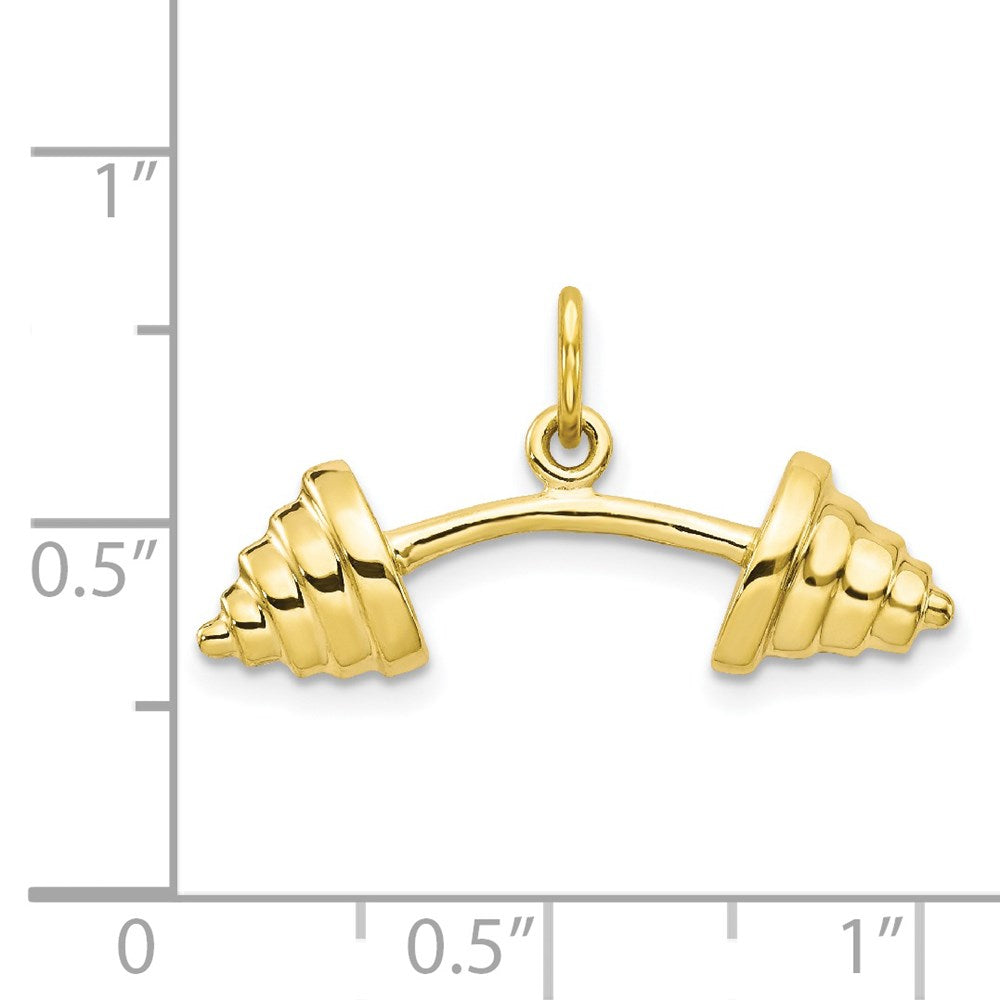 Million Charms 10K Yellow Gold Themed Solid Barbell Charm