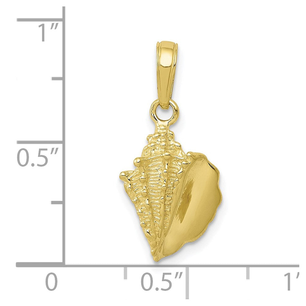 Million Charms 10K Yellow Gold Themed Conch Shell Pendant