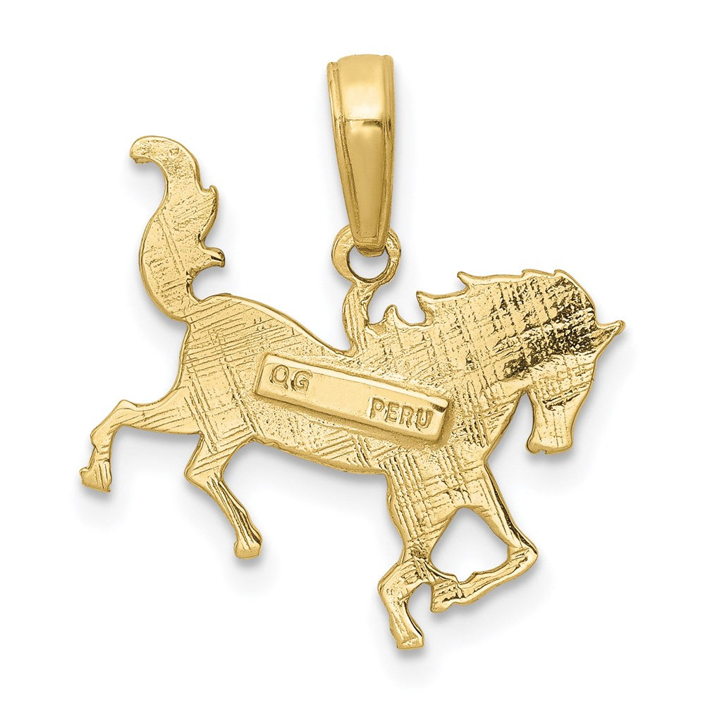Million Charms 10K Yellow Gold Themed Horse Pendant