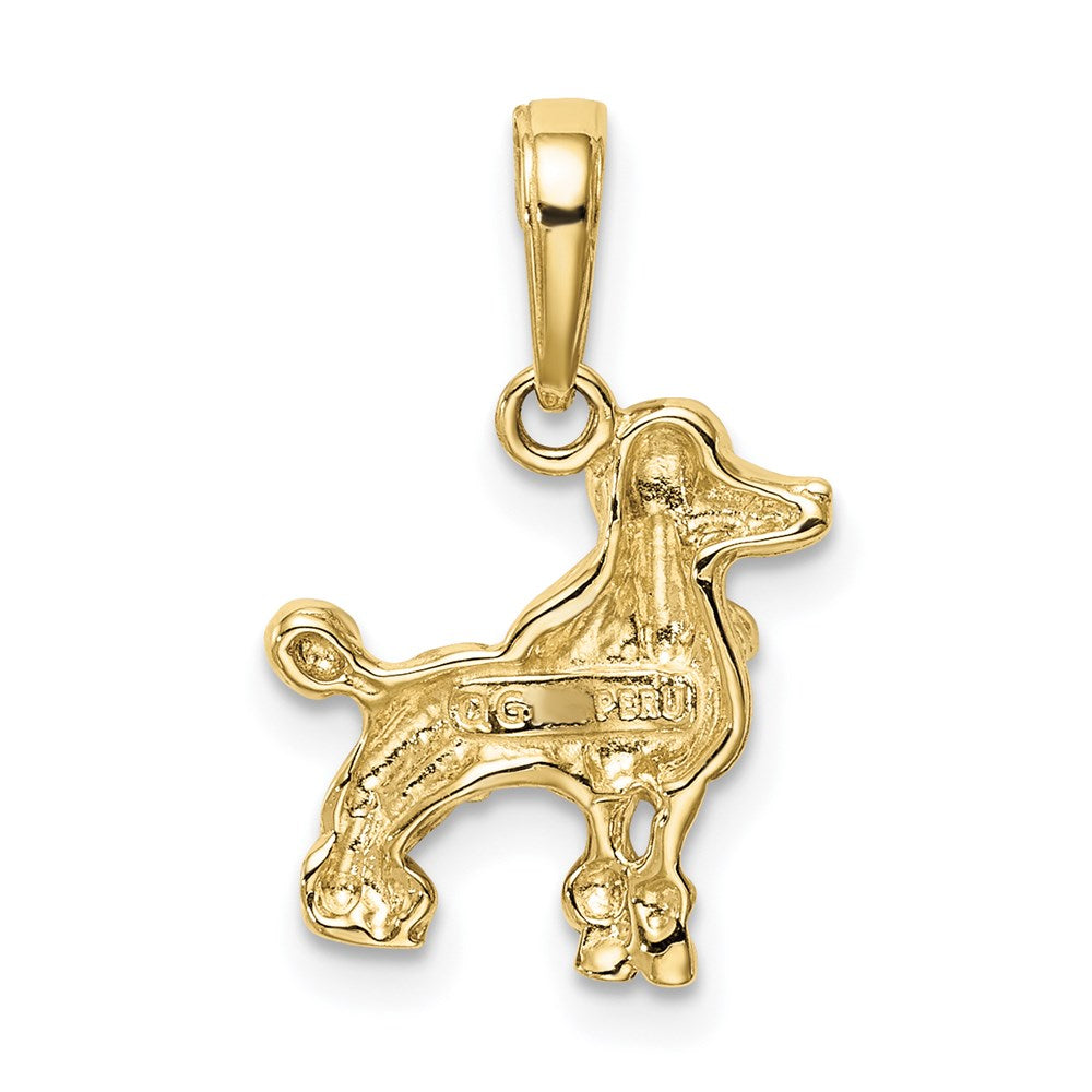 Million Charms 10K Yellow Gold Themed Poodle Dog Pendant