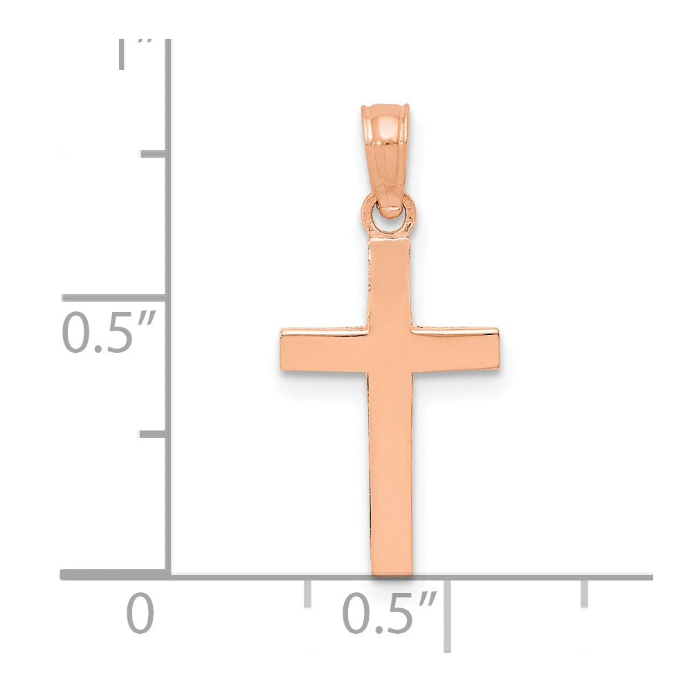 Million Charms 10K Rose Gold Themed Polished Relgious Cross Pendant