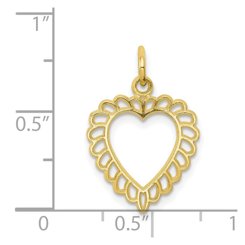 Million Charms 10K Yellow Gold Themed Heart Charm