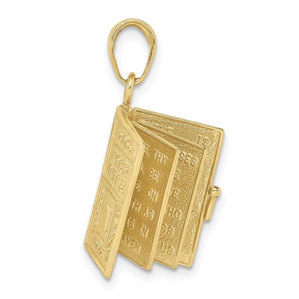 Million Charms 10K Yellow Gold Themed Lord'S Prayer Bible Pendant
