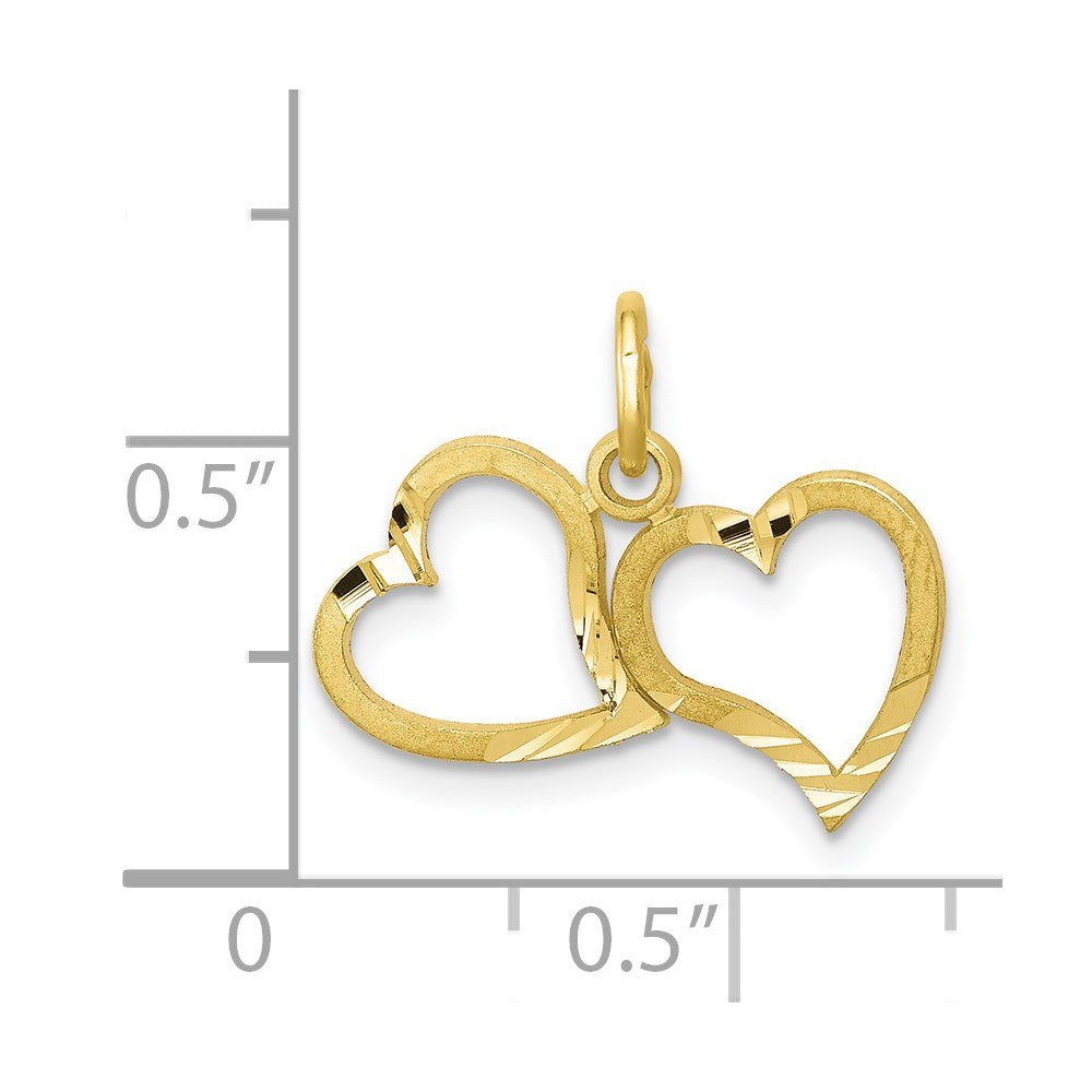 Million Charms 10K Yellow Gold Themed Heart Charm