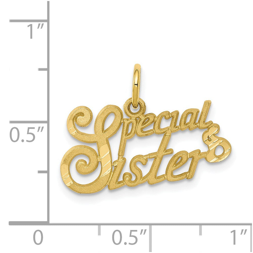 Million Charms 10K Yellow Gold Themed Special Sister Charm