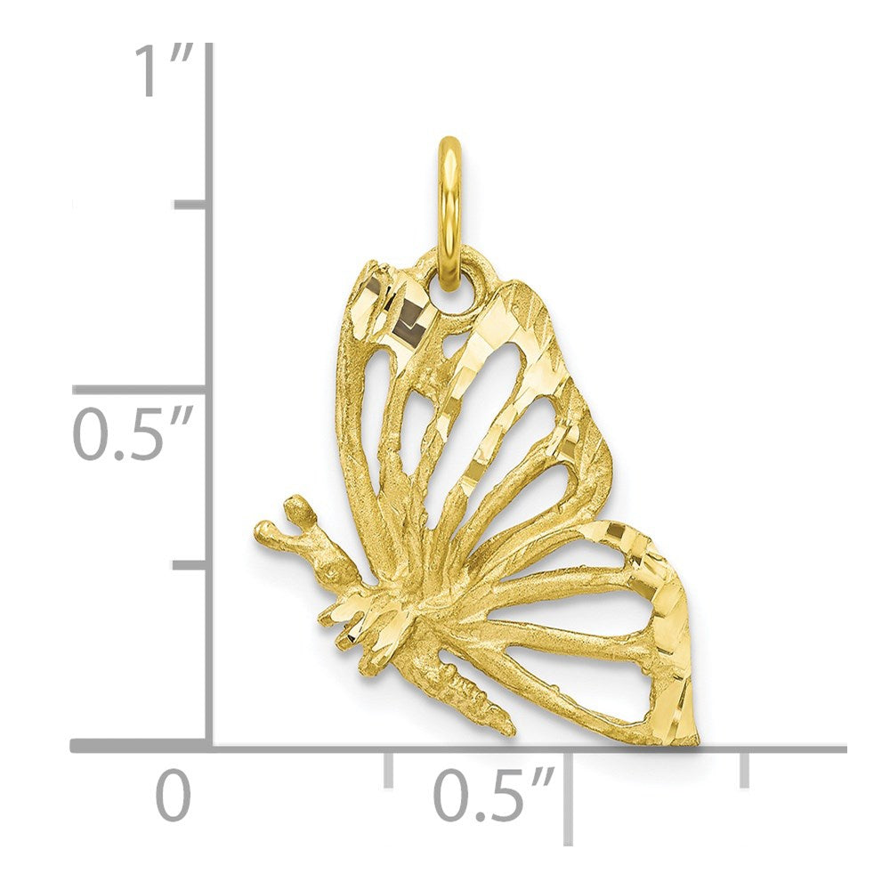 Million Charms 10K Yellow Gold Themed Butterfly Charm