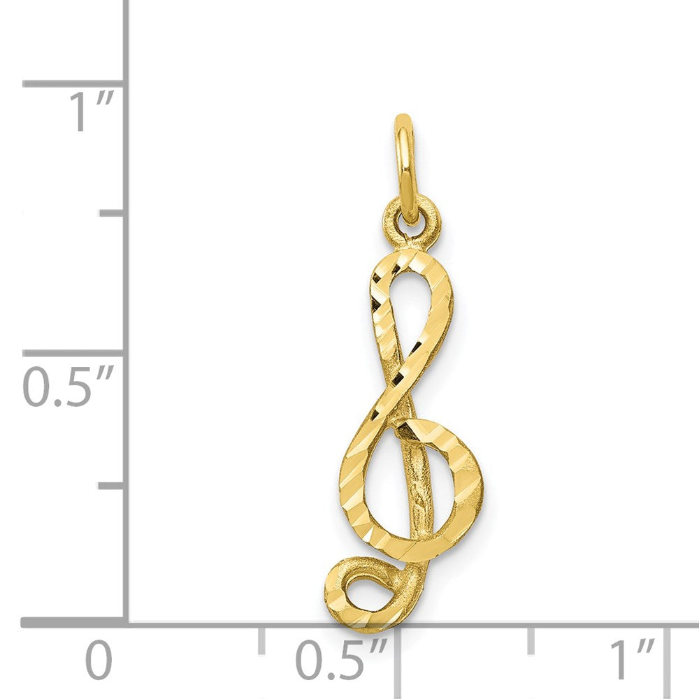 Million Charms 10K Yellow Gold Themed Medium Solid Treble Clef Charm