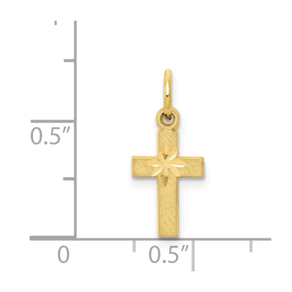 Million Charms 10K Yellow Gold Themed Relgious Cross Charm